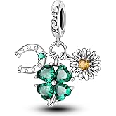 Parmuz 925 Sterling Silver Charms for Bracelet Woman Love Heart Evil Eye Daisy Flower Pendant Beads for Necklace Dog Cat Charm Jewelry Gift for Her