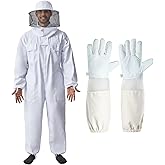 Professional Bee Suits for Men & Women with Round Veil, Beekeeping Suit with Ventilated Glove, Beekeeper Suit Bee Outfit for Backyard and Bee Keeper M
