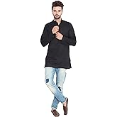 Maple Clothing Cotton Short Kurta Men's Solid Color Fashion Shirt Indian Clothes