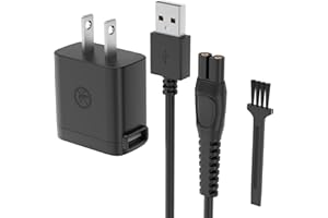 IBERLS for Phillips Norelco Shaver 3900 Charger Cord for Phillips One Blade QP2724, QP2834, QP2824, S3341, MG5910, MG7910, 2400, 2600, 3600, MG9510, PQ888, Electric Shavers USB Adapter 5V for Men (Brush)