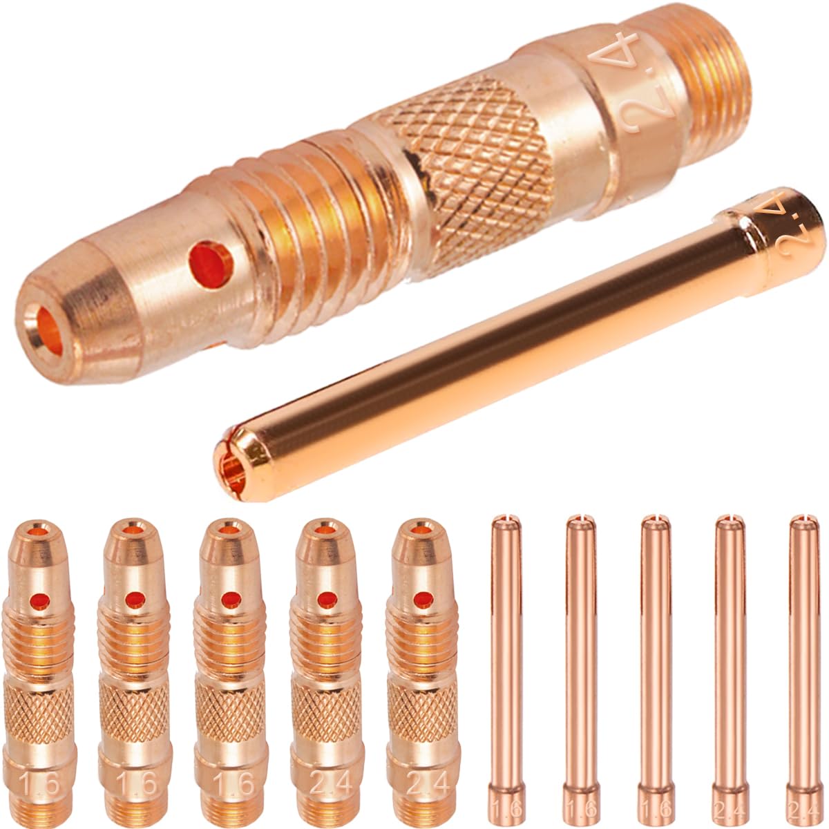 EATBALE TIG Welding Torch Accessories Kit Collet Body 10N31 & 10N32 (1/16" & 3/32") Collet 10N23 & 10N24 (1/16" & 3/32") Consumables Kit for TIG Welding Torch WP-17/18/26 (12Pcs)