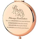 KEYCHIN Lady Dog Pocket Mirror Tramp Dog Fans Gifts You are Braver Stronger Smarter Than You Think Lady Tramp Couple Compact Mirror (Lady Dog-RG)
