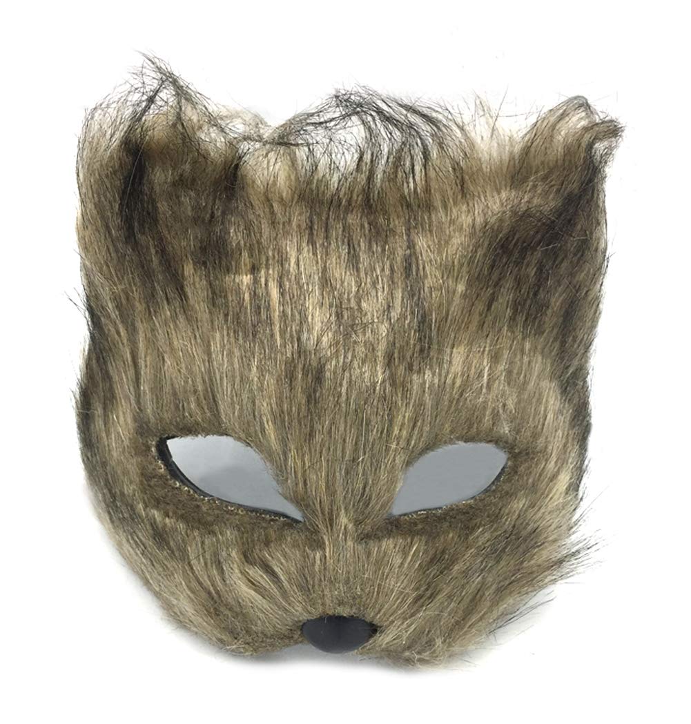 YJZQ Fox Mask Furry Fox Half Face Veil Fancy Dress Eye Mask Fox Costume Accessory Halloween Carnival Cosplay Party Mask Makeup Prop for Adult