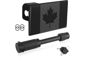New Canada Flag Trailer Hitch Cover,Metal Hitch Cover 2 Inch with Hitches Lock,Professional Tow Hitches Covers Car Accessorie