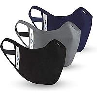 Safe+Mate x Case-Mate - Cloth Face Mask - Washable & Reusable - Adult S/M - Cotton - with Filter - 3 Pack - Black/Navy/Gray