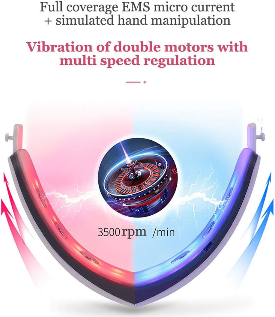 XMZFQ New Electric V Face Double Chin Face-Lifting Instrument Shaping Massager Red Blu-Ray Beauty Instrument Skin Care Tightening Face Lift Belt: Home & Kitchen