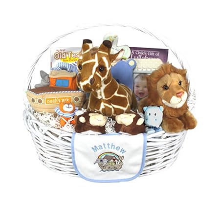 california delicious noah's ark arrival baby gift basket