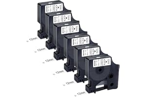 Compatible D1 Label Tape 45013 Replace for 45013 Label Maker Refills a45013 S0720530, Black on White,1/2 Inch x 23 Ft for Lab
