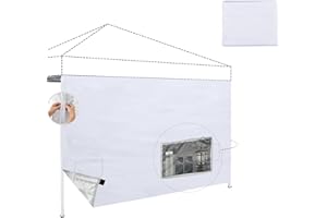 SANWAY Instant Canopy Tent Sunwall, 10x10 Canopy Sidewalls Splicable with Silver Coating, 2 Storage Pockets, 1 Pack Sidewall Only (White)