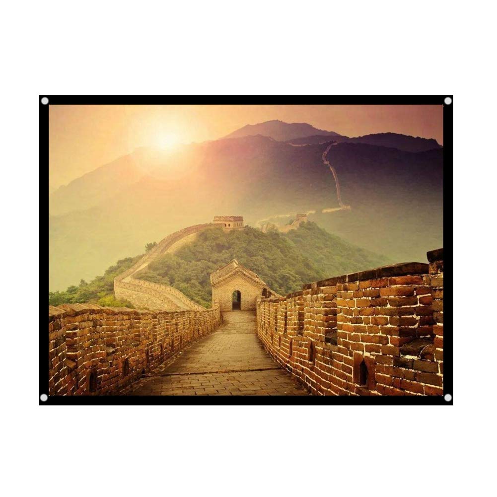 fasient Projector Screen 4:3 HD Foldable for Home Theater Cinema Indoor Outdoor, 60in/72in/84in/100in Projection Screen optional, No Crease Portable Video Projection Movie Curtain(60inch)