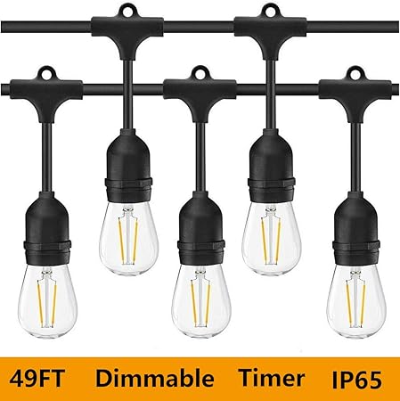 16m Led Lichterkette Aussen Dimmbar Timer Oxyled S14 Led Lichterkette Gluhbirne Retro Ip65 Wasserdicht 15x2w Led Birnen E27 Warmweiss 2500k Fur Innen Und Aussen Deko Garten Hochzeit Amazon De Kuche Haushalt