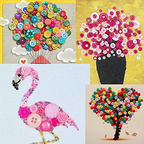 800 Pcs Assorted Sizes Resin Buttons ，Round Craft Buttons for Sewing DIY Crafts，Children's Manual Button Painting - Thumbnail 4