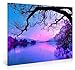Nuolanart-PURPLE MORNING Modern Landscape Canvas Print Wall Art - Framed Ready to Hang Wall Decor - Home Gifts -P1L4060-003