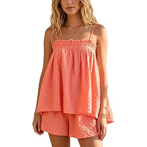 Women Gingham Pajama Set Striped 2 Piece Shorts Matching Lounge Set Outfits | Soft fabric, sleeveless backless, multicolor op