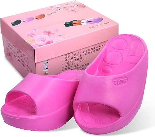 Amazon Co Jp 進化版 ダイエットスリッパ バランスサンダル R形状底面 かかとのない設計 履くだけで美脚 美尻 瘦身 ピンク M 24 25cm ドラッグストア
