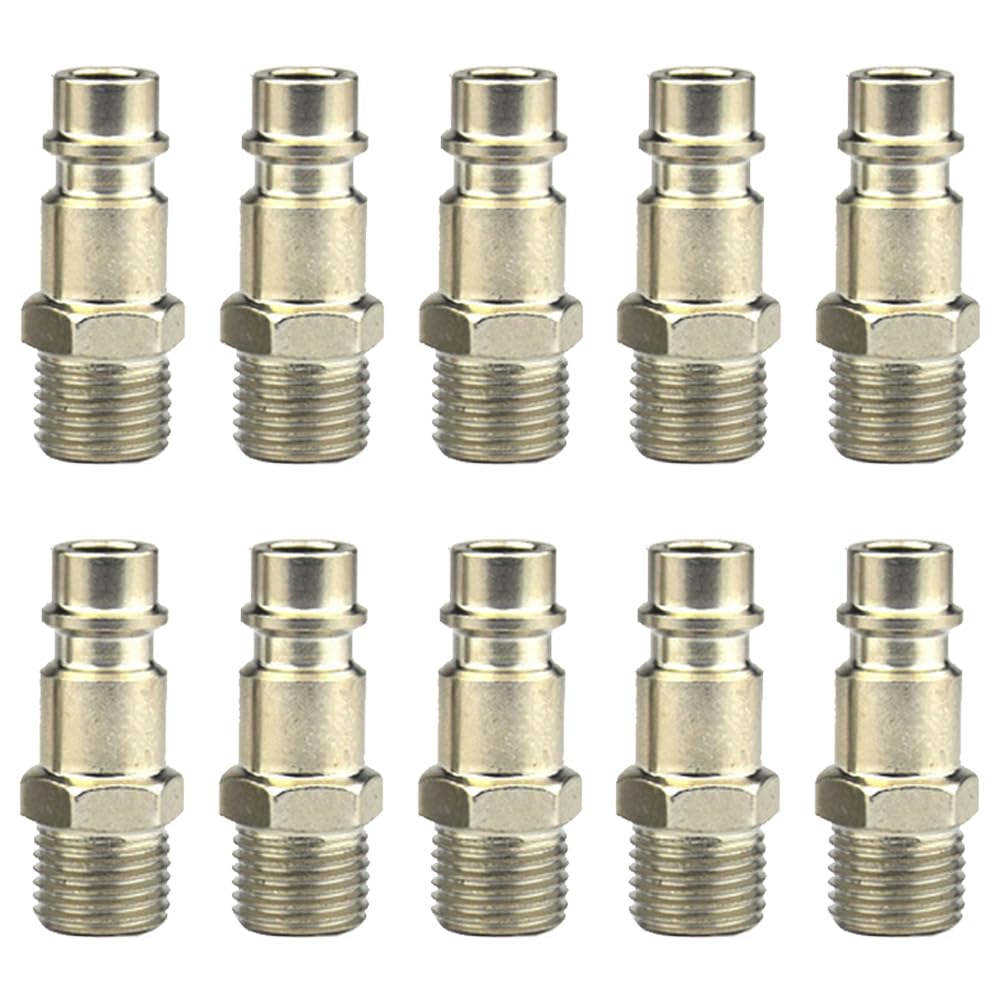 10 Pcs Air Line Connectors 1/4" BSP Hose Fittings Euro Air Fittings for Most Air Line