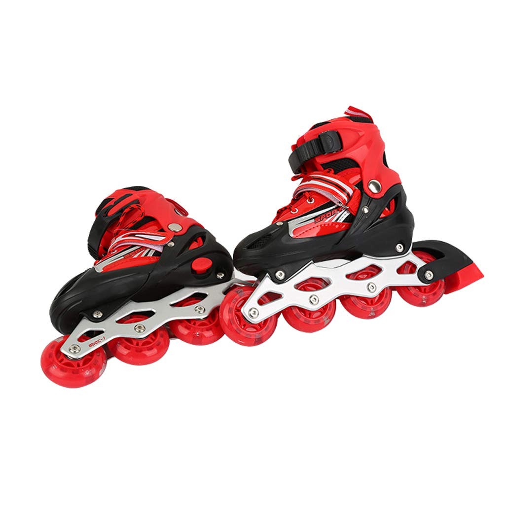 赤 B07qqpsbhw さいず サイズ インラインスケート Lxp 大人初心者の子供用インラインスケート プロのローラーシューズ アンチコリジョンショックのすべてのフラッシュホイール ヘルメット 保護装置 レッドピンク 33 37 赤 高構成プロスケート靴 38 41 色 33 37