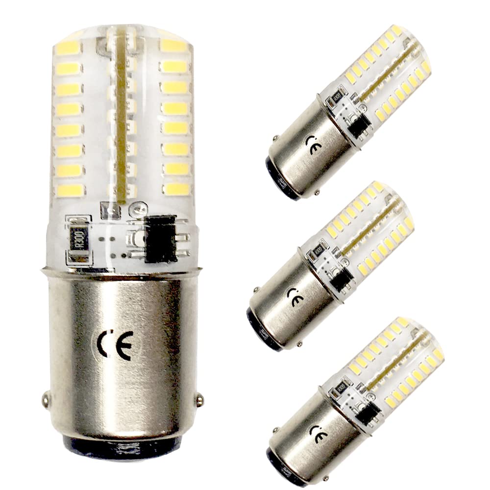 Y.W.Licht Ba15d LED bulb 5W 12V Cool White 6000K Double Contact Equivalent to 50W Halogen Bulb 500 Lumen B15d 1157 LIGHTING Bayonet for Outdoor and Indoor Lighting (Pack of 4, Not Dimmable)