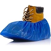 Buself Heavy Duty Disposable Shoe Covers, Extra Large 6.7x17.7 In, Thick 0.3 Oz, Waterproof Non-Slip Shoe Booties, 100 Pieces Boot Covers for Indoor/Outdoor Use, One Size Fits All