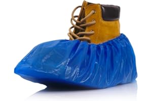 Buself Heavy Duty Disposable Shoe Covers, Extra Large 6.7x17.7 In, Thick 0.3 Oz, Waterproof Non-Slip Shoe Booties, 100 Pieces Boot Covers for Indoor/Outdoor Use, One Size Fits All
