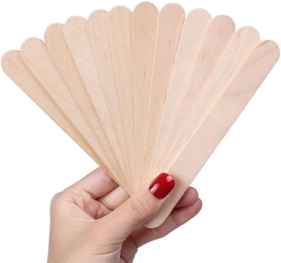 Nillkanth Waxing Spatula-Thick Wooden Tongue Depressor Tattoo Wax Stick, Medical 15cm, 100 Count (Pack of 1)
