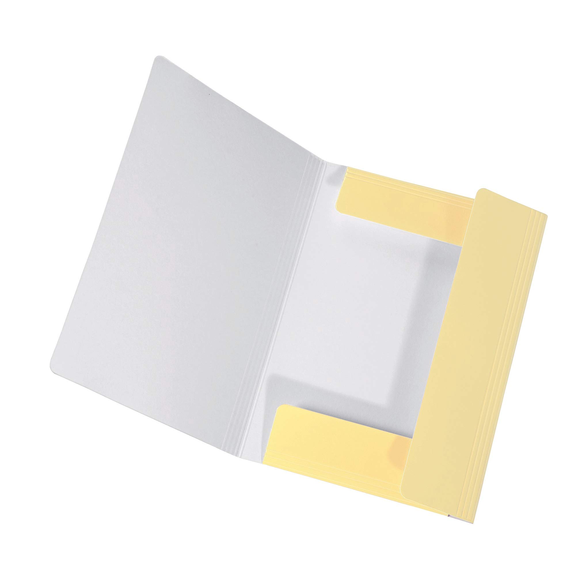 Original Falken PastelColor folder. Made of extra strong cardboard with 3 flaps and elastic band for DIN A3 Pastel colour Vanilla_Yellow Storage drawing folder for school.