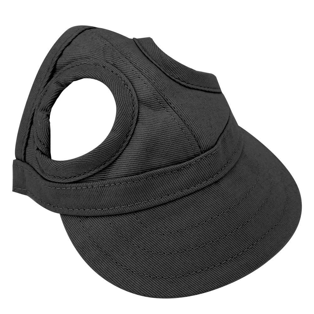 Pet Dog Cat Baseball Outdoor Cap Sunbonnet Adjustable Stripe Summer Travel Sport Hat (M-Black)