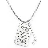 EXCELLANYARD Hockey Stocking Stuffers Hockey Gifts Hockey Necklace Hockey Mom Gifts Ice Hockey Necklace for Men Women Hockey Accessories Silver Stainless Steel