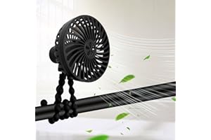 Stroller Fan Mini Portable Fan, 3000mAh Battery Operated fan Flexible Tripod USB Travel Fan, Hand Held Fan that Blow Cold Air