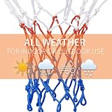 GTIWUNG 2 Pack Ultra Heavy Duty Basketball Net Red White Blue 12 Loops view 3