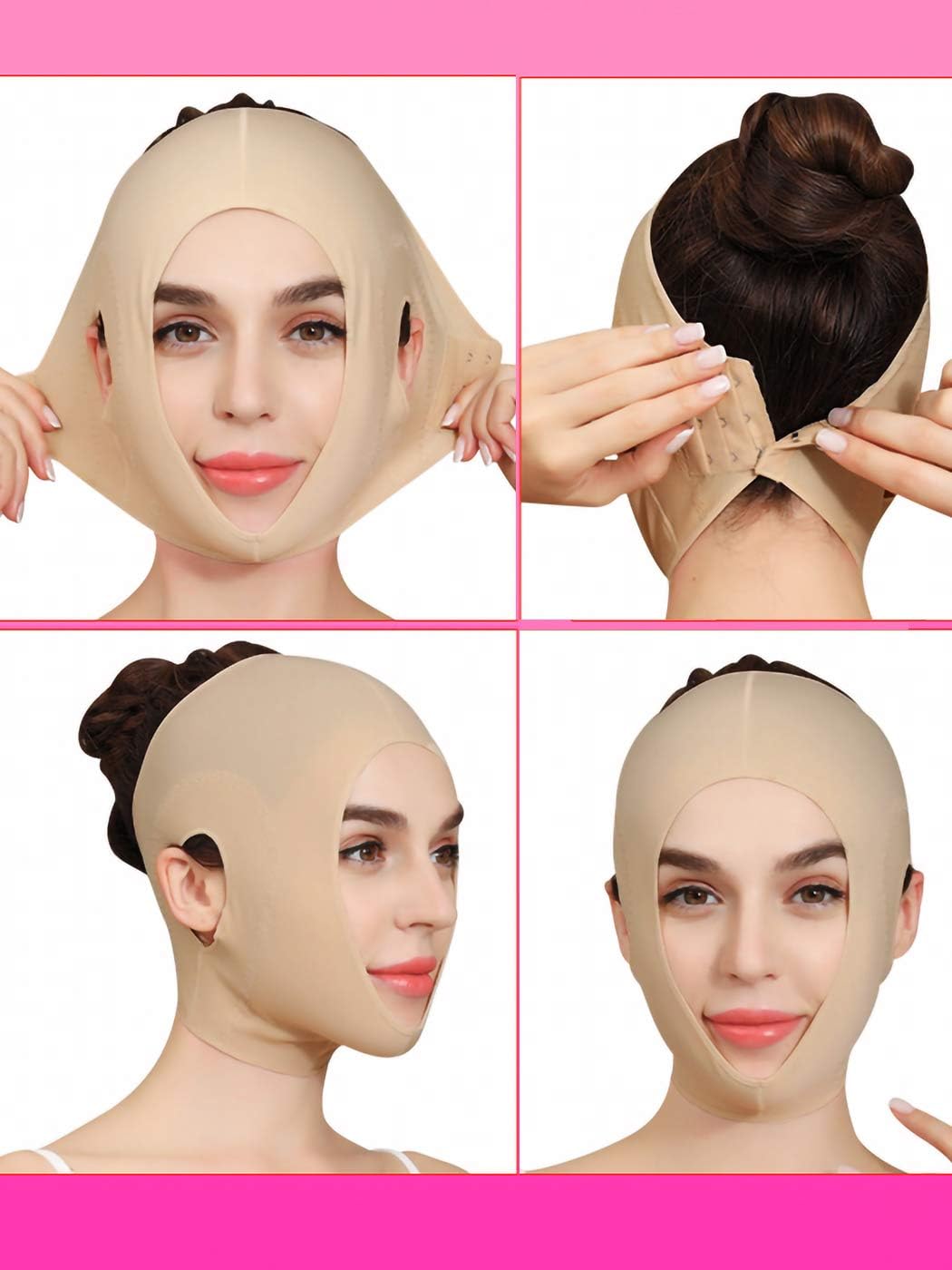 Anna-Kaci Womens Chin Strap Support Band Neck Bandage Post Surgical Compression Head wrap, Neck and Chin Compression Garment Wrap, Dark Beige, Small: Health & Personal Care