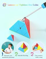 ROXENDA Pyramid Speed Cube Original Triangle Pyraminx Puzzle Stickerless view 9