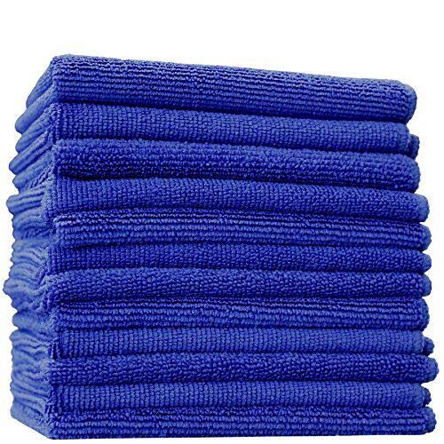 (12-Pack) 12 in. x 12 in. Commercial Grade All-Purpose Microfiber HIGHLY ABSORBENT, LINT-FREE, STREAK-FREE Cleaning Towels - THE RAG COMPANY (Royal Blue) - Thumbnail 4
