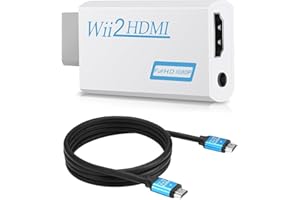 Wii to HDMI Converter Real 720P/1080P HD Output Video Audio Converter Adapter with High Speed HDMI Cable 1.5M Supports All Wi