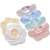 DOSMINE Muslin Baby Bibs for Drooling and Teething Newborn Drool Bibs for Baby Girl Boy