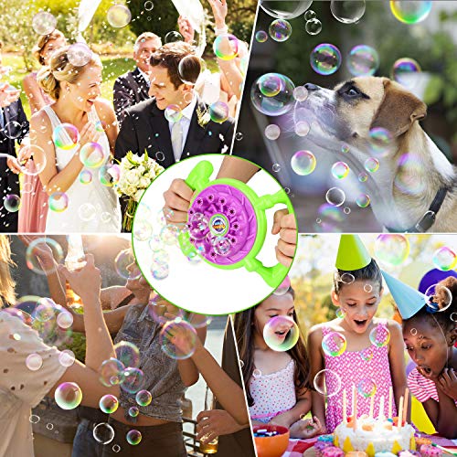Vimpro Bubble Machine for Kids, Bubble Blower with Handle, 1 Bubbles Solution&Screwdriver Automatic Bubble Toys Small Bubble Maker for Birthday Party Wedding Gift 800 Bubbles per Minute