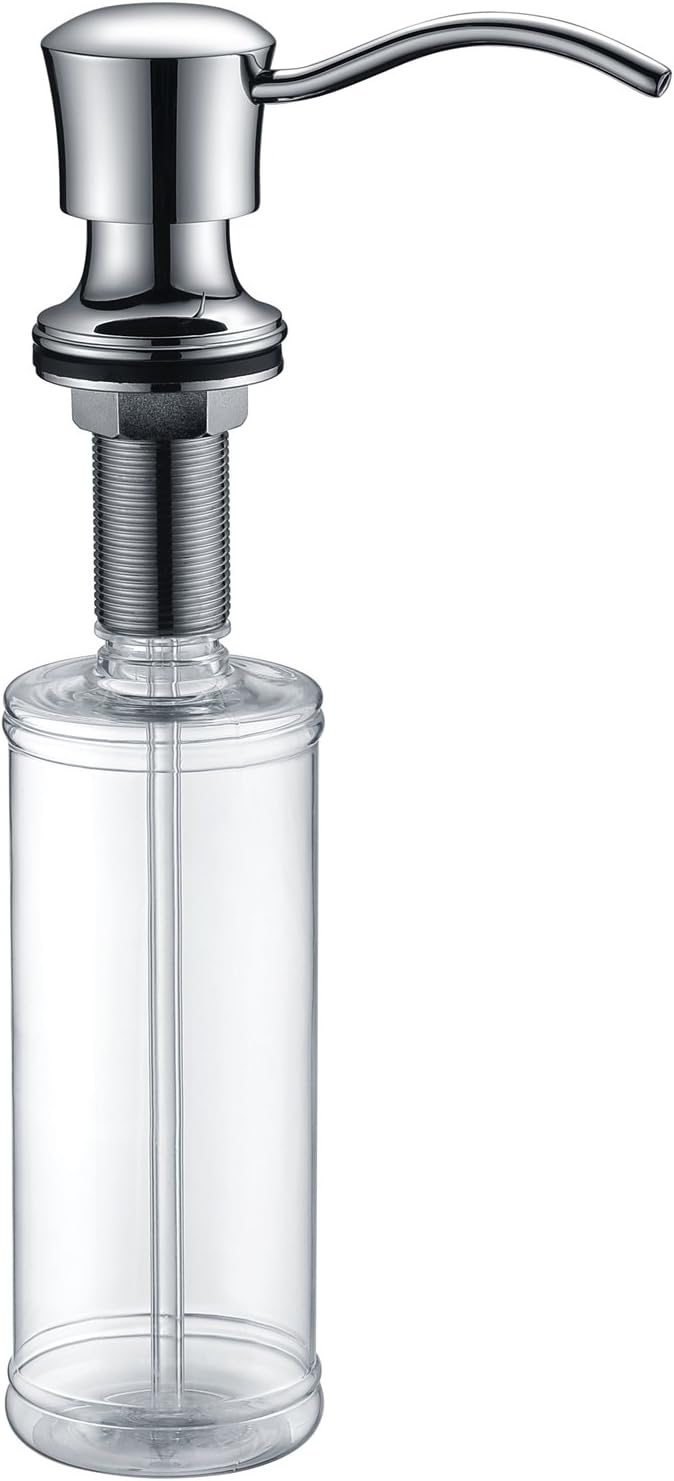 Fonveth Brass Bult in Countertop Soap Dispenser, Kitchen Bathroom Sink Deck Mount Soap or Lotion Pump Dispenser, Brushed Nickel
