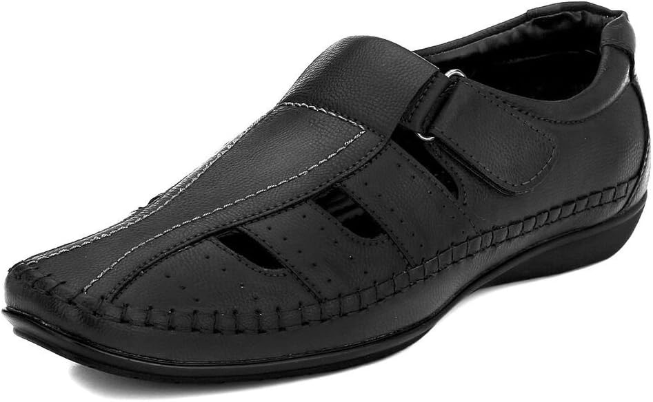 EL PASO Men's Faux Leather Black LEE Chief Comfortable Casual Sandals