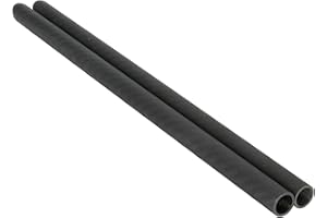 GYROVU Pair of 18" Heavy Duty Lightweight 15mm Carbon Fiber Rods with 1.5mm Thick Walls