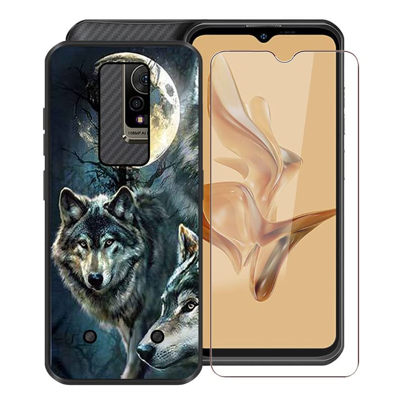 KJYF For Ulefone Armor 17 Pro Case and Screen Protector, Black Soft TPU Shockproof Cover + [1 PACK] HD Tempered Glass Protective Film For Ulefone Armor 17 Pro (6.58") - Accompany
