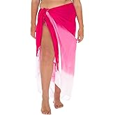 SHU-SHI Sarong Wraps for Women Pareo Swimsuit Coverup Plus Size Beach Skirt Cover Up Ombre