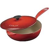 Le Creuset Enameled Cast-Iron 2-1/4-Quart Saucier Pan, Cerise (Cherry Red)