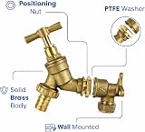 Wärmer System 1/2 inch BSP Brass Wall Plate Bibcock Tap BS1010-2 view 3