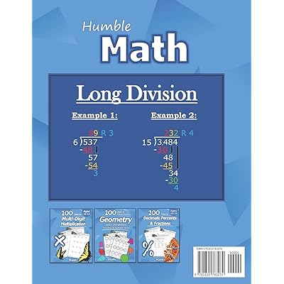 Buy Humble Math - 100 Days Of Long Division: Ages 10-13: Dividing Large Numbers With Answer Key - With And Without Remainders - Reproducible Pages - Long ... Practice Workbook - Advanced
