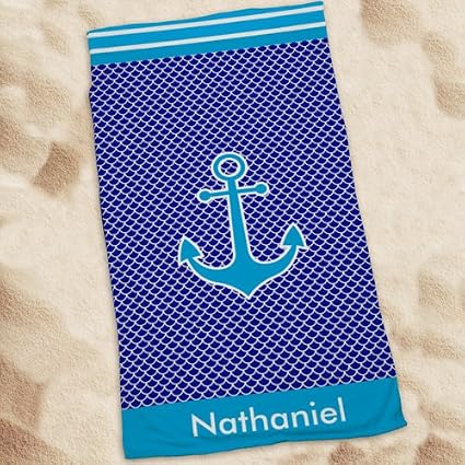 Amazoncom Personalized Anchor Beach Towel 30 X 55 Pool
