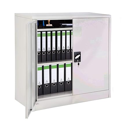 Burrby Lockable Office Cupboards 3 4 Layers Filing Cabinet White