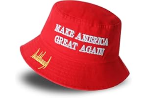 GODVINTAGE MAGA Bucket Hat,Trump 2024 Flat Top Cap Make America Great Again Donald Trump Slogan Cap Unisex Outdoor Sun Hat