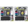 Quartet Dry Erase Markers Accessory Kit, Includes 5 Fine Tip EnduraGlide Dry Erase Pens, Whiteboard Eraser, & White Board Cleaning Spray Bottle, for Teachers, Home School & Office Supplies (5001M-5SK)