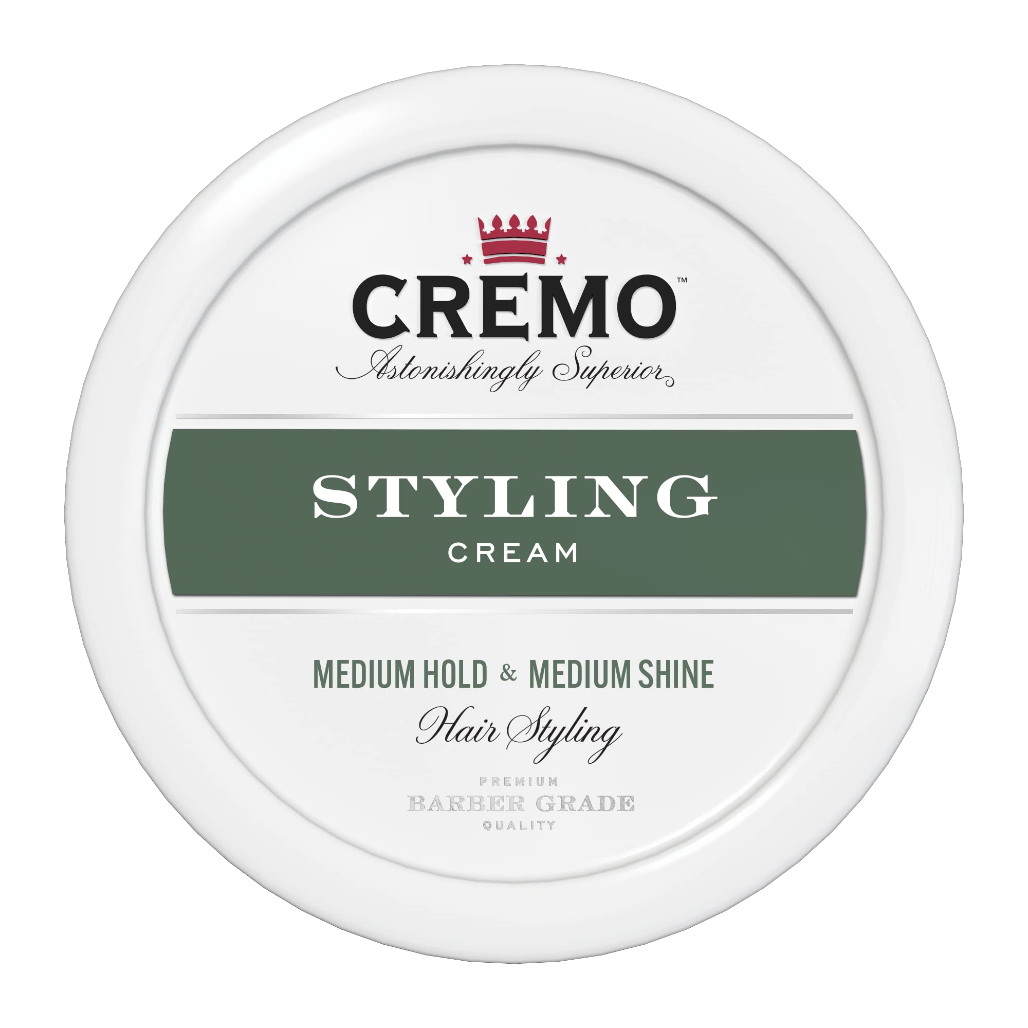 CREMO - Barber Grade Hair Styling Cream For Men - Medium Hold & Medium Shine - 113g