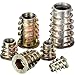 TecUnite 100 Pieces M4/ M5/ M6/ M8/ M10 Zinc Alloy Furniture Hex Socket Screw Inserts Threaded Insert Nuts Assortment Tool Kit for Wood Furniture (6 Size)